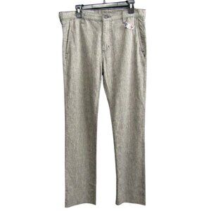 Levis Linen Cotton Blend Pants Mens 31 Measure 33 x 29 Black Beige Raw Hem New